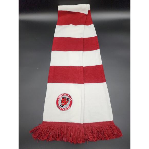 Kaiserslauten Westkurve Scarf Red and White With Patch Red and White HTF - Picture 1 of 12